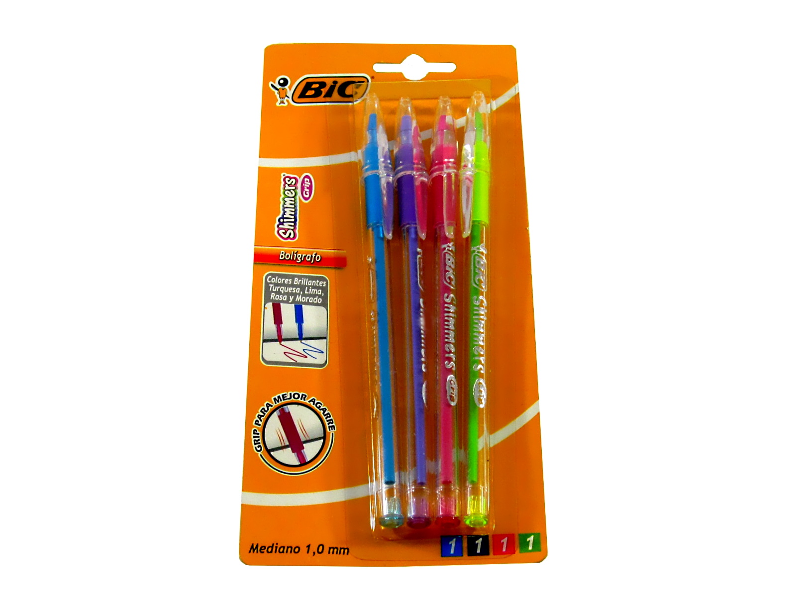 BIC Bolígrafo Grip - Naranja/Tinta Color: Negro : Productos de Oficina 