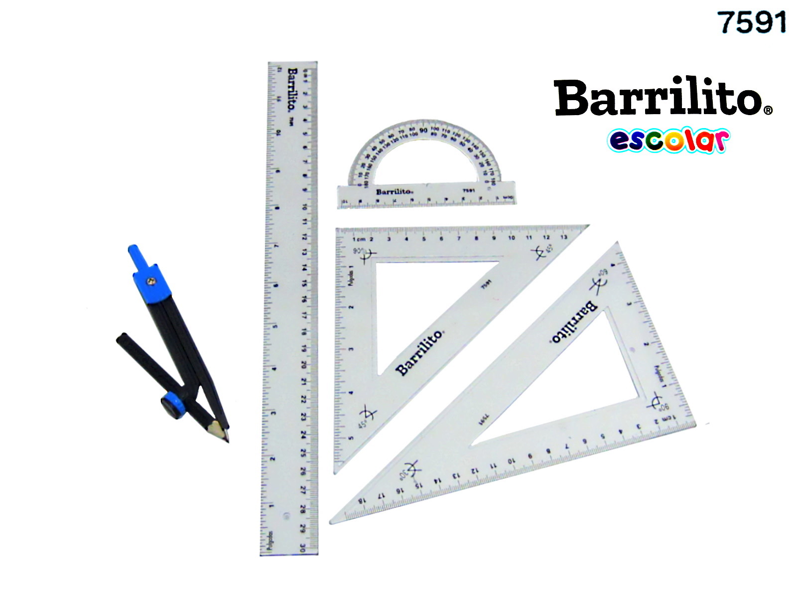 JUEGO DE GEOMETRIA 5 PZAS 7591 BARRILITO - Proveedora de Oficinas