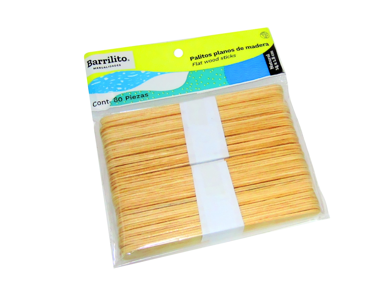 PALILLOS PLANOS 14X1.8CMS PM1418 BARRILITO                  