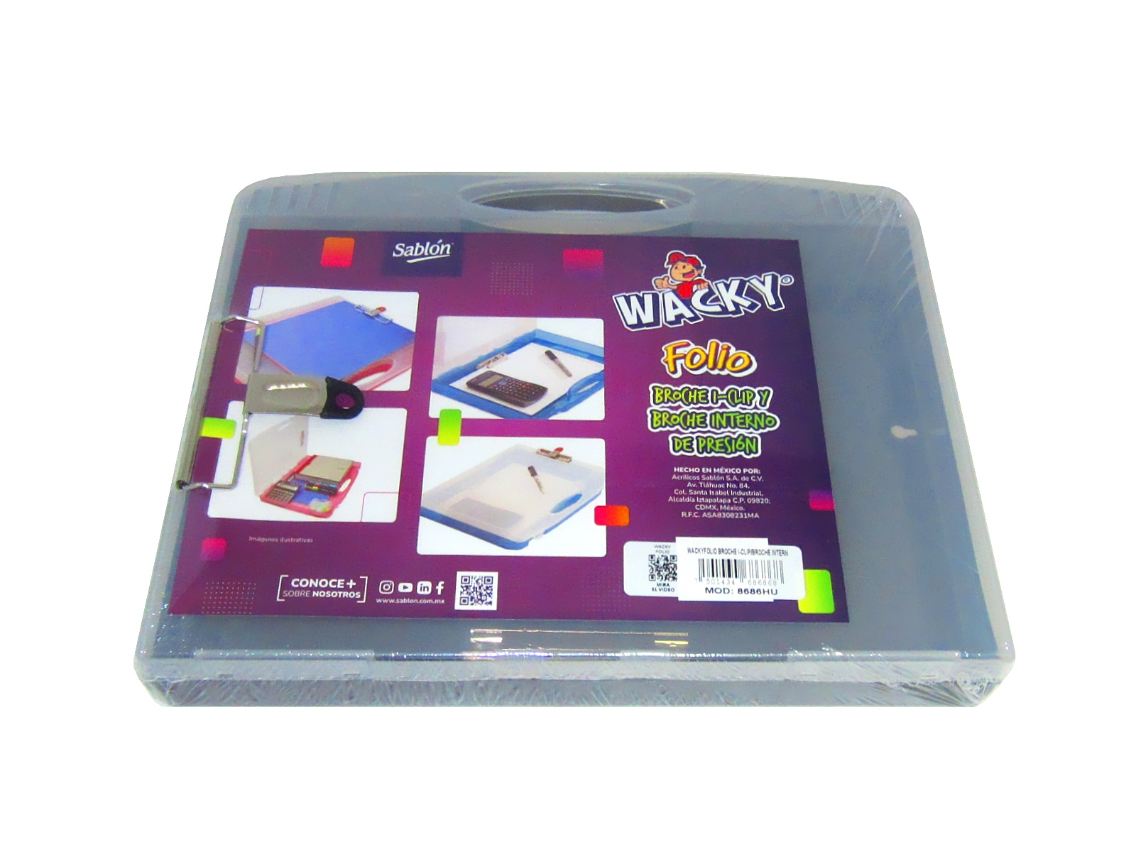 PORTAFOLIO / TABLA C/CLIP WACKY FOLIO SABLON 8686HU         