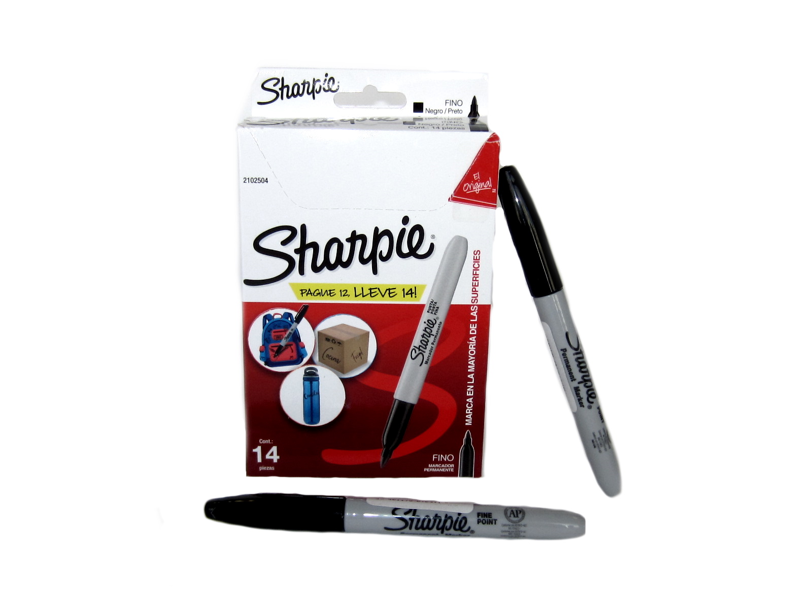 MARCADOR SHARPIE 30001 NEGRO PUNTO FINO C/12                