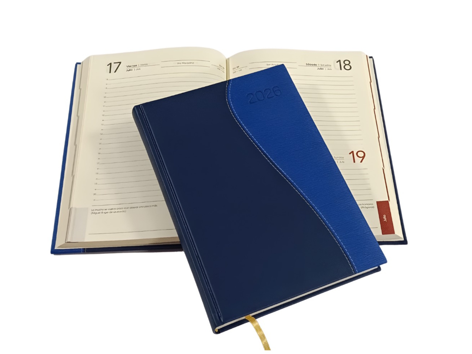 AGENDA ESPAÑOLA BICOLOR AZUL FTE /REY 17X24 A-54 2026 AVANTE