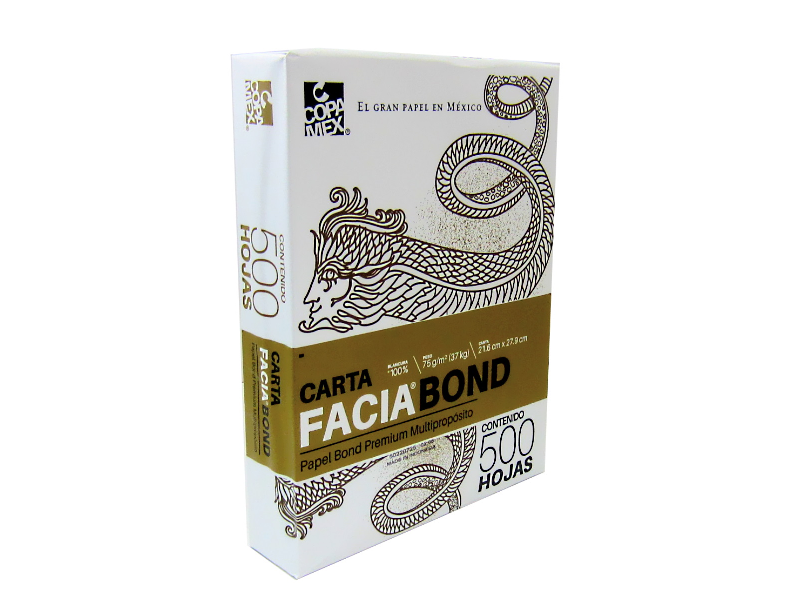 PAPEL FACIA BOND 37K BLANCO T/ CARTA PAQ C/500 99% BLANCURA 